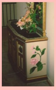 'Peonies' - hand painted oil & gilded furniture